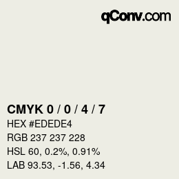 Código de color: CMYK 0 / 0 / 4 / 7 | qconv.com