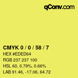 カラーコード: CMYK 0 / 0 / 58 / 7 | qconv.com