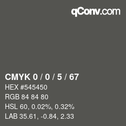 Color code: CMYK 0 / 0 / 5 / 67 | qconv.com