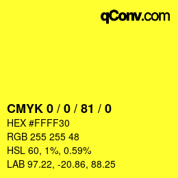 Código de color: CMYK 0 / 0 / 81 / 0 | qconv.com