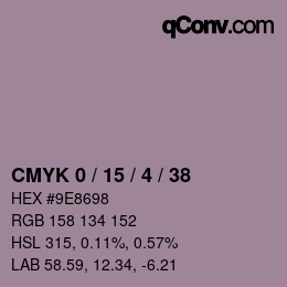 Código de color: CMYK 0 / 15 / 4 / 38 | qconv.com