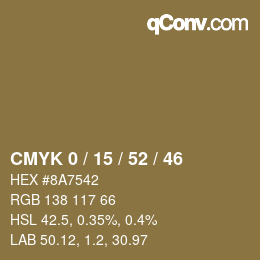 Código de color: CMYK 0 / 15 / 52 / 46 | qconv.com