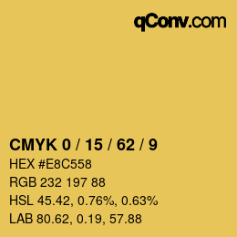 Farbcode: CMYK 0 / 15 / 62 / 9 | qconv.com