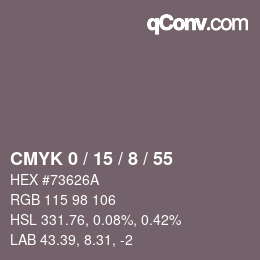 Color code: CMYK 0 / 15 / 8 / 55 | qconv.com