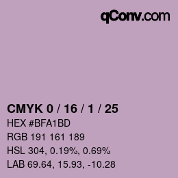 Farbcode: CMYK 0 / 16 / 1 / 25 | qconv.com