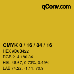 Color code: CMYK 0 / 16 / 84 / 16 | qconv.com