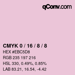 Code couleur: CMYK 0 / 16 / 8 / 8 | qconv.com