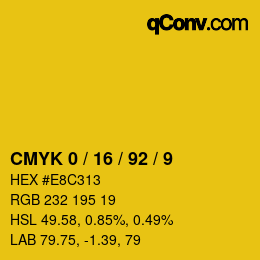 Color code: CMYK 0 / 16 / 92 / 9 | qconv.com