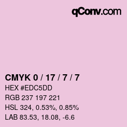 Color code: CMYK 0 / 17 / 7 / 7 | qconv.com