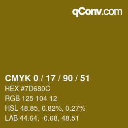 Código de color: CMYK 0 / 17 / 90 / 51 | qconv.com