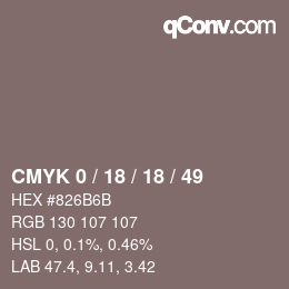 Código de color: CMYK 0 / 18 / 18 / 49 | qconv.com