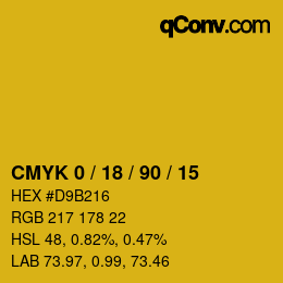 Código de color: CMYK 0 / 18 / 90 / 15 | qconv.com