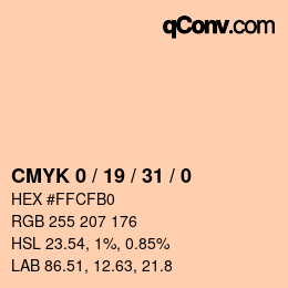 Code couleur: CMYK 0 / 19 / 31 / 0 | qconv.com