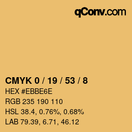 カラーコード: CMYK 0 / 19 / 53 / 8 | qconv.com