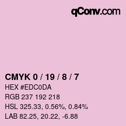 カラーコード: CMYK 0 / 19 / 8 / 7 | qconv.com