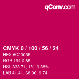 Código de color: CMYK 0 / 100 / 56 / 24 | qconv.com