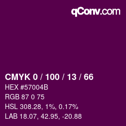 Color code: CMYK 0 / 100 / 13 / 66 | qconv.com