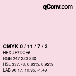 Code couleur: CMYK 0 / 11 / 7 / 3 | qconv.com