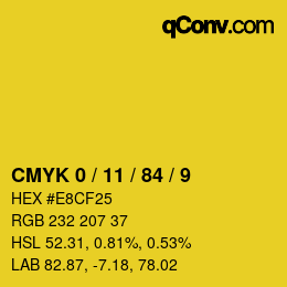 Color code: CMYK 0 / 11 / 84 / 9 | qconv.com