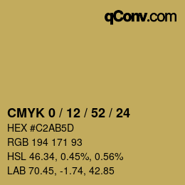 Color code: CMYK 0 / 12 / 52 / 24 | qconv.com