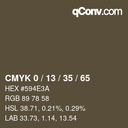 Código de color: CMYK 0 / 13 / 35 / 65 | qconv.com