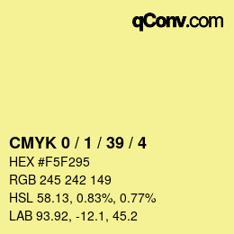 Code couleur: CMYK 0 / 1 / 39 / 4 | qconv.com