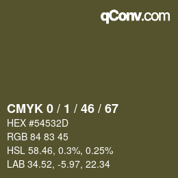 Color code: CMYK 0 / 1 / 46 / 67 | qconv.com