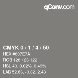 Color code: CMYK 0 / 1 / 4 / 50 | qconv.com