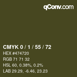 Color code: CMYK 0 / 1 / 55 / 72 | qconv.com