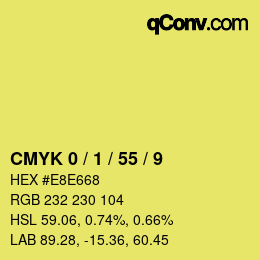 Farbcode: CMYK 0 / 1 / 55 / 9 | qconv.com