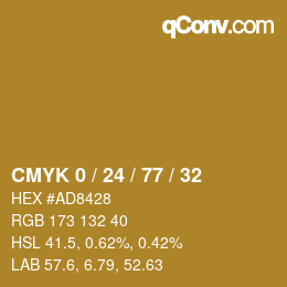 Color code: CMYK 0 / 24 / 77 / 32 | qconv.com