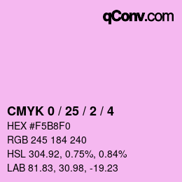 カラーコード: CMYK 0 / 25 / 2 / 4 | qconv.com