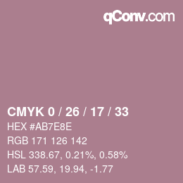 Color code: CMYK 0 / 26 / 17 / 33 | qconv.com