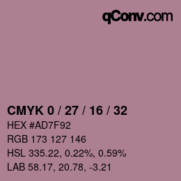 Color code: CMYK 0 / 27 / 16 / 32 | qconv.com