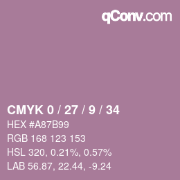 Color code: CMYK 0 / 27 / 9 / 34 | qconv.com