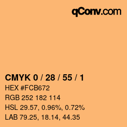 Code couleur: CMYK 0 / 28 / 55 / 1 | qconv.com