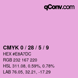 カラーコード: CMYK 0 / 28 / 5 / 9 | qconv.com