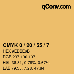 Code couleur: CMYK 0 / 20 / 55 / 7 | qconv.com