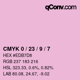 Code couleur: CMYK 0 / 23 / 9 / 7 | qconv.com