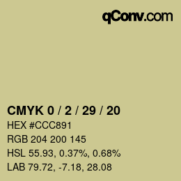 Color code: CMYK 0 / 2 / 29 / 20 | qconv.com