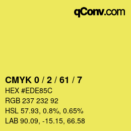 Farbcode: CMYK 0 / 2 / 61 / 7 | qconv.com