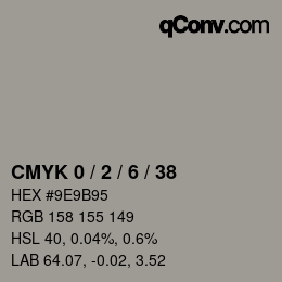 Código de color: CMYK 0 / 2 / 6 / 38 | qconv.com