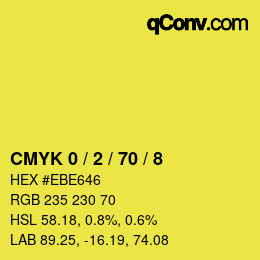 Farbcode: CMYK 0 / 2 / 70 / 8 | qconv.com