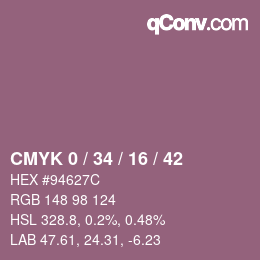 Código de color: CMYK 0 / 34 / 16 / 42 | qconv.com