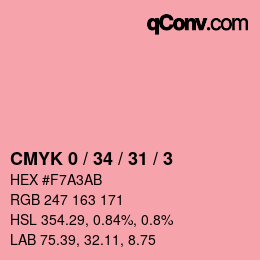 Code couleur: CMYK 0 / 34 / 31 / 3 | qconv.com