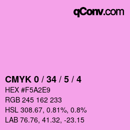 Code couleur: CMYK 0 / 34 / 5 / 4 | qconv.com