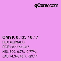 カラーコード: CMYK 0 / 35 / 0 / 7 | qconv.com