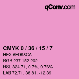 カラーコード: CMYK 0 / 36 / 15 / 7 | qconv.com