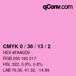 カラーコード: CMYK 0 / 36 / 13 / 2 | qconv.com