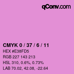 カラーコード: CMYK 0 / 37 / 6 / 11 | qconv.com